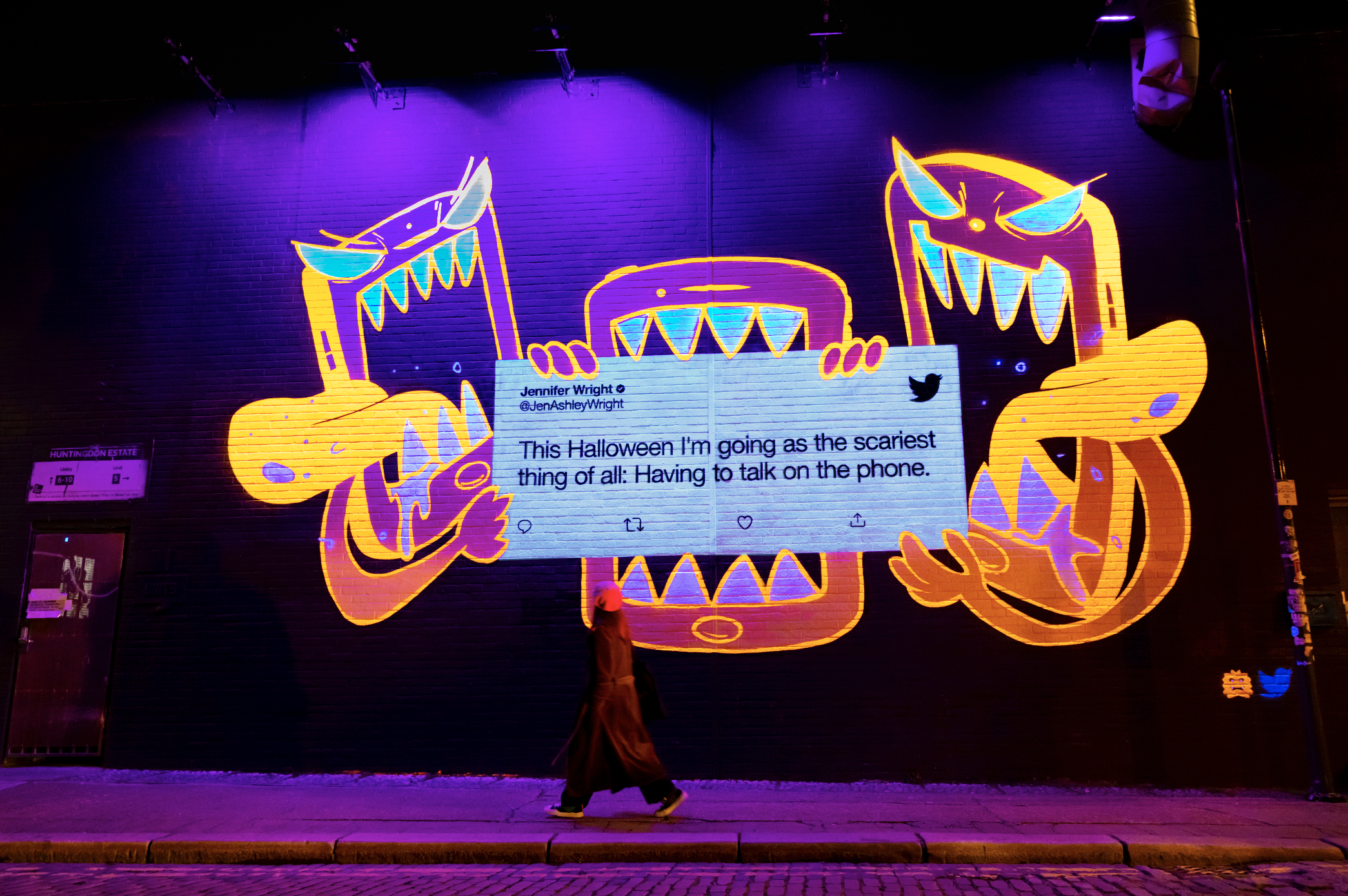 Halloween Twitter UV graffiti