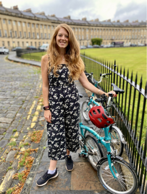 Carly with the bike she got during lockdown