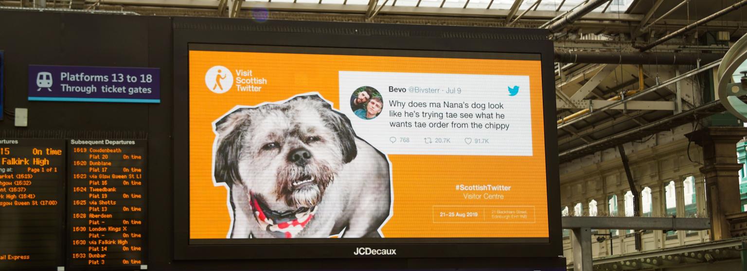 Scottish Twitter OOH at Edinburgh Station