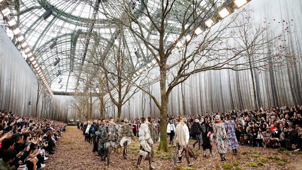 Chanel's enchanted forest runway at the Grand Palais drew criticism from environmentalists