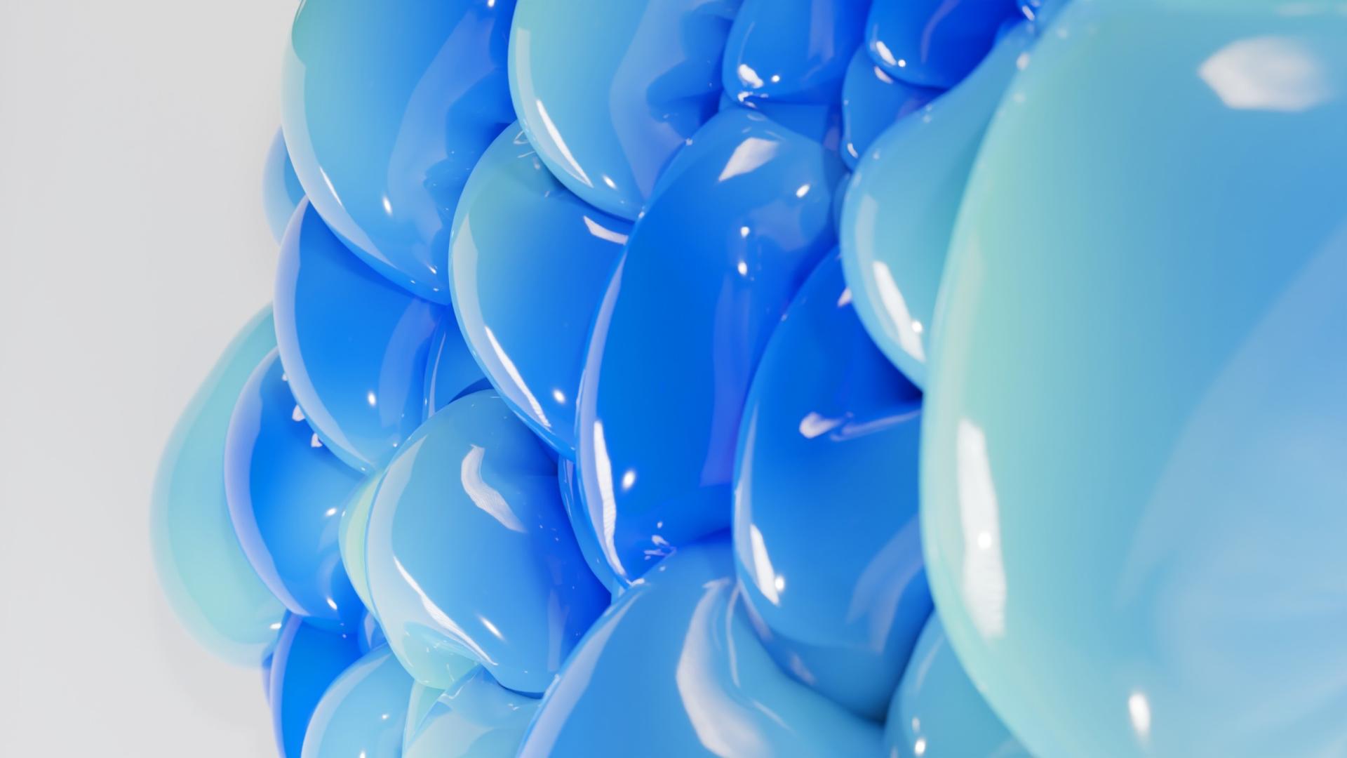 A 3D rendered image depicting the word puffy by Iya Mistry at Flying Object