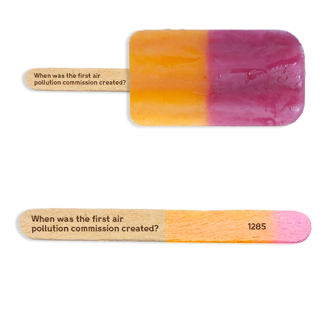 Flying Object - The Wellcome Quiz was designed to be multi-use, for example on ice lolly sticks