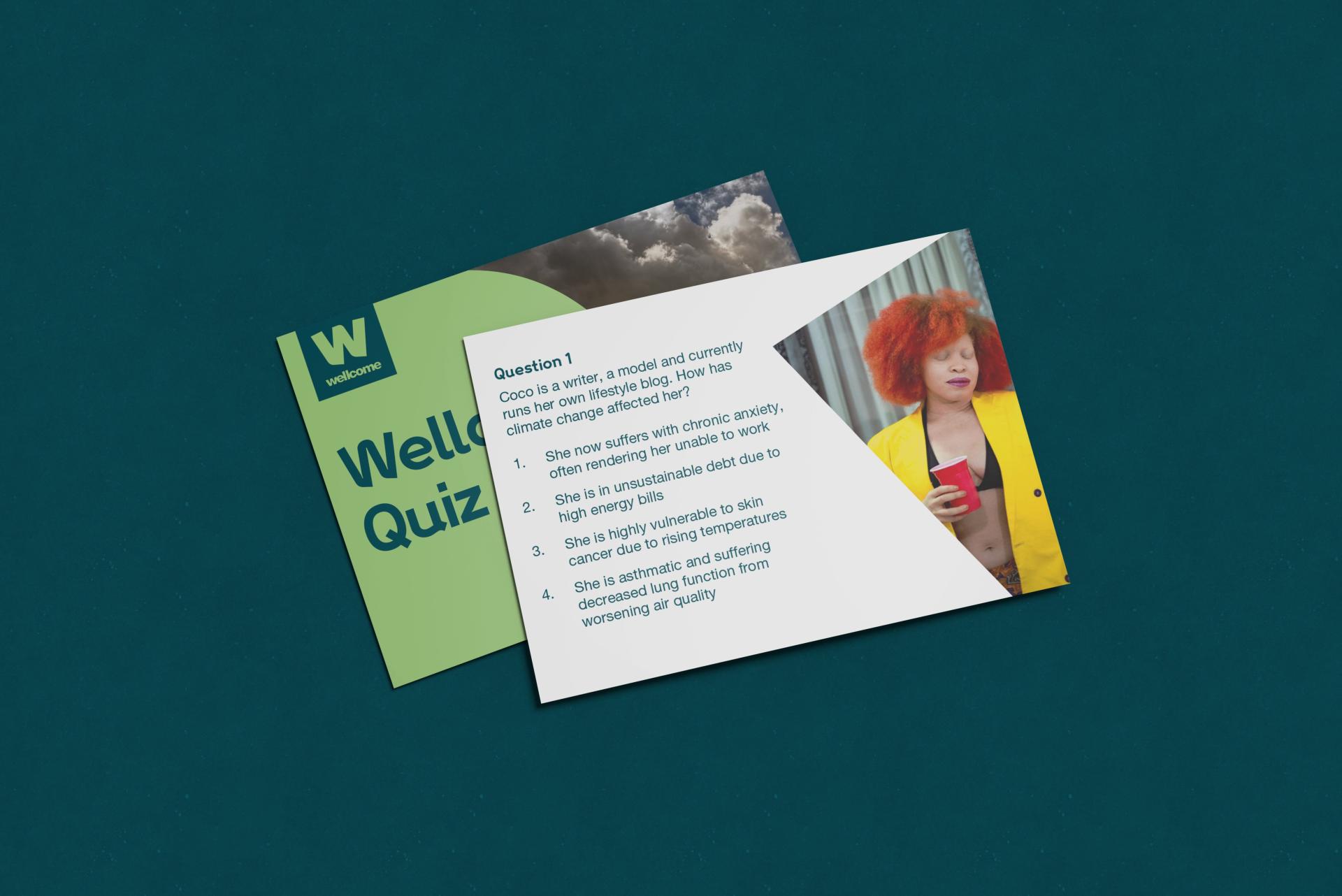 Flying Object - The Wellcome Quiz was designed to be multi-use, for example as a postcard.