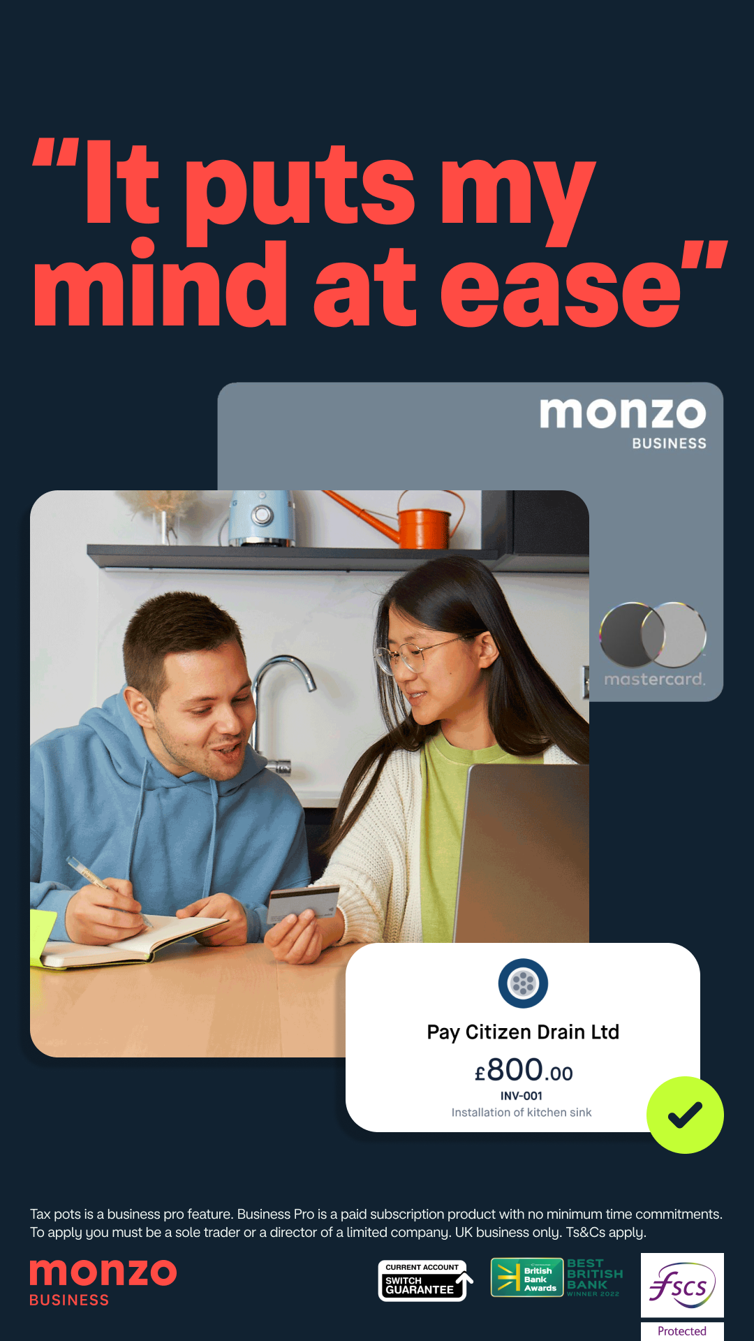 Advert for Monzo Business